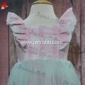 High Quality flower hand embroidery girl dresses